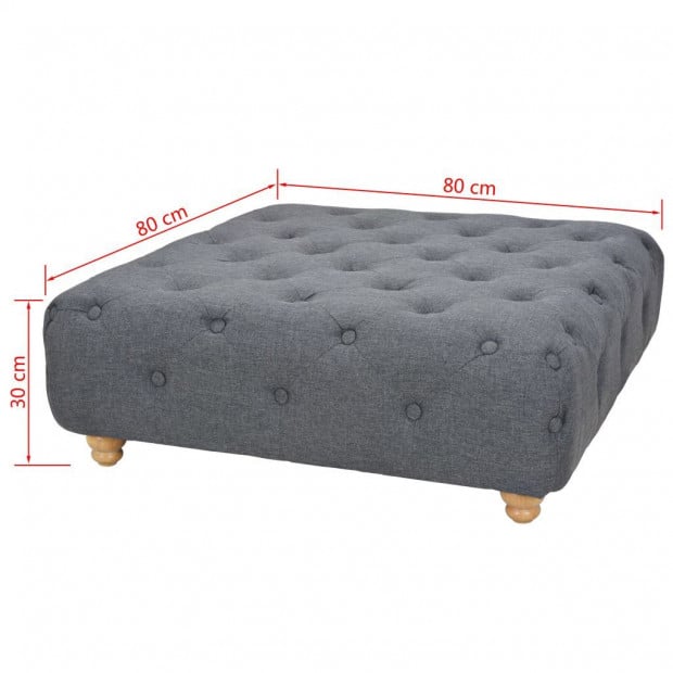 Pouffe Fabric 80x80x30 Cm Dark Grey Image 6