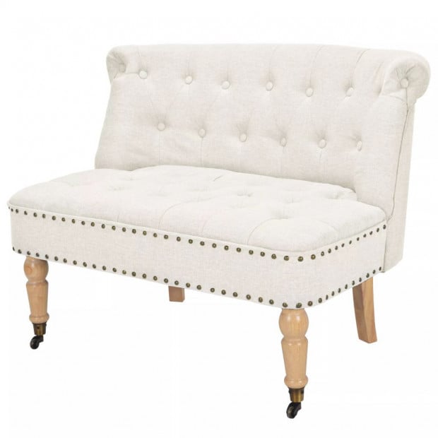 Loveseat Fabric 94x67x76 Cm White