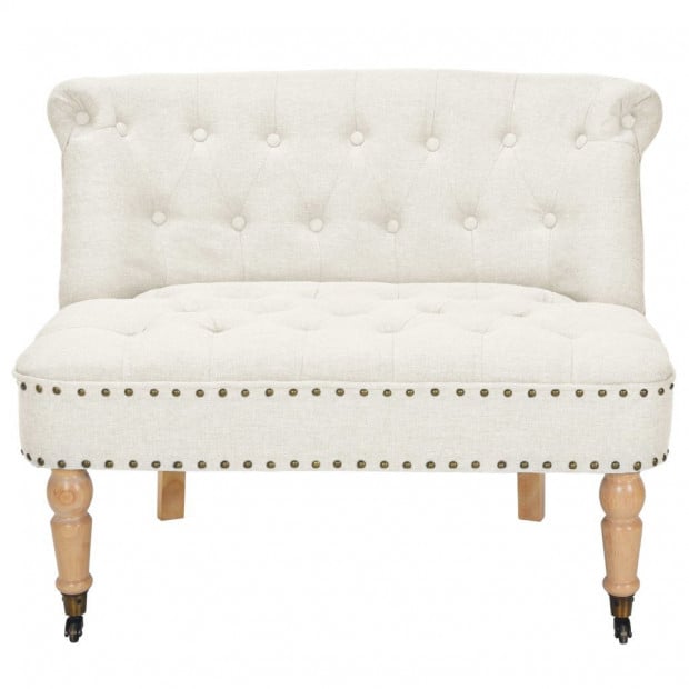 Loveseat Fabric 94x67x76 Cm White Image 2