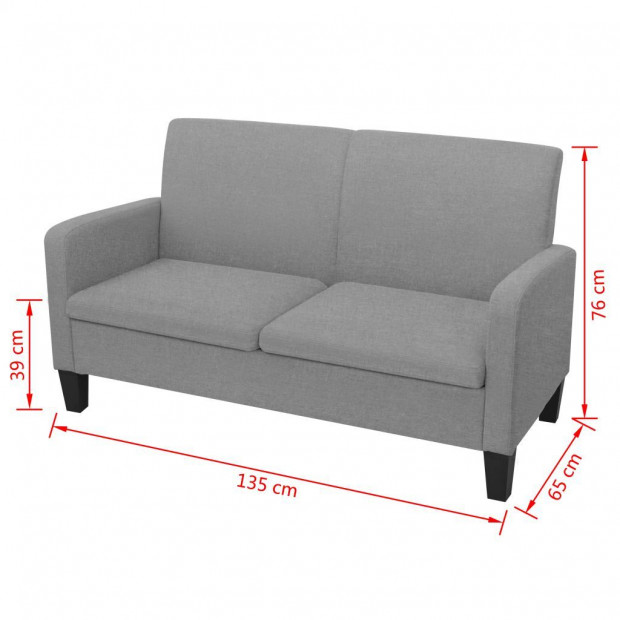 2-seater Sofa 135x65x76 Cm Light Grey Image 4