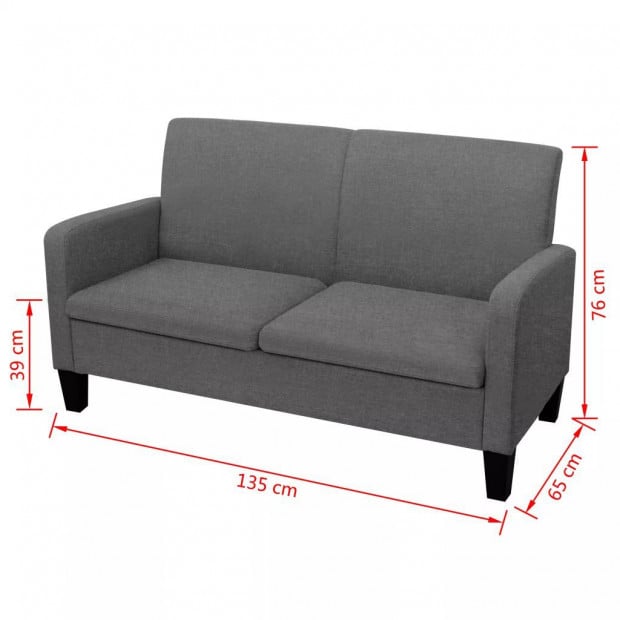 2-seater Sofa 135x65x76 Cm Dark Grey Image 4