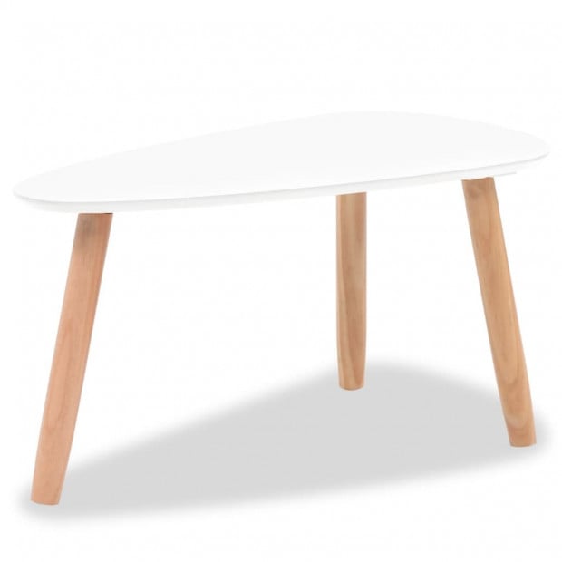Coffee Table Set 2 Pieces Solid Pinewood White Image 8