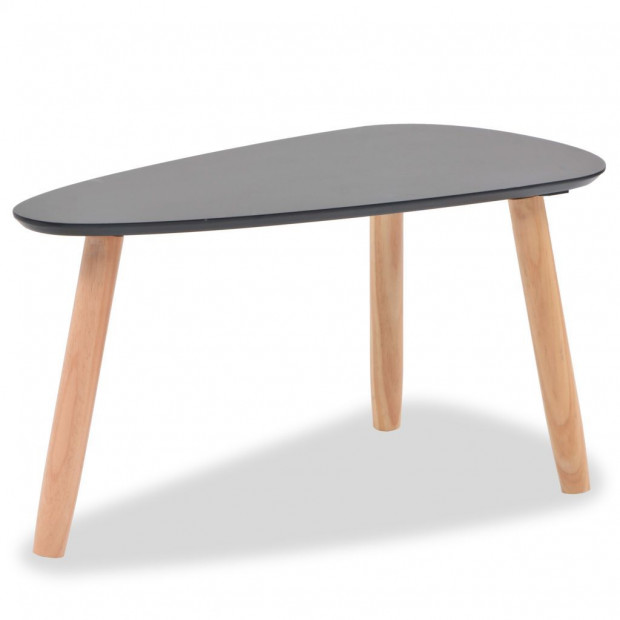 Coffee Table Set 2 Pieces Solid Pinewood Black Image 8