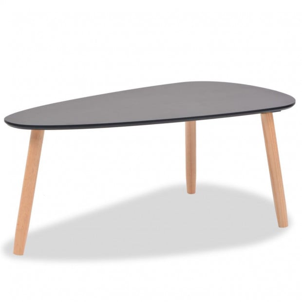 Coffee Table Set 2 Pieces Solid Pinewood Black Image 9