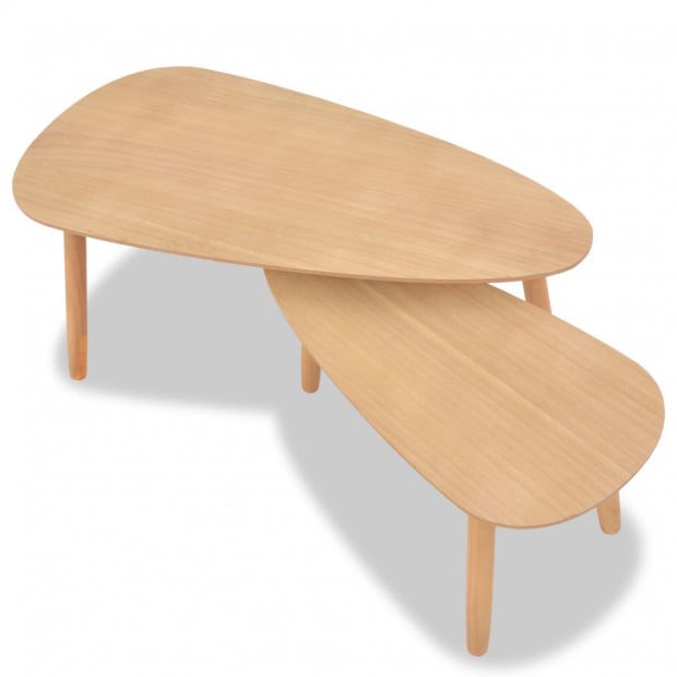 Coffee Table Set 2 Pieces Solid Pinewood Brown Image 6