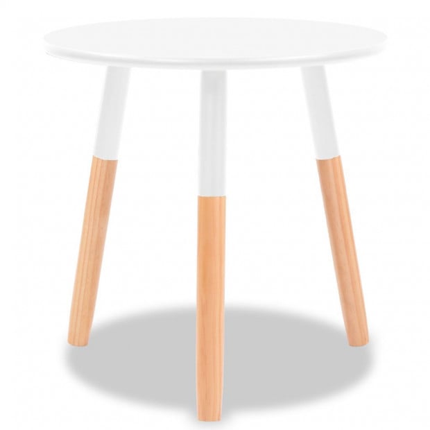 Side Table Set 2 Pieces Solid Pinewood White Image 5