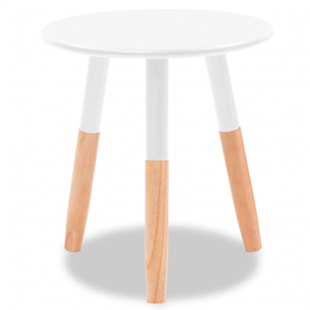 Side Table Set 2 Pieces Solid Pinewood White Image 6