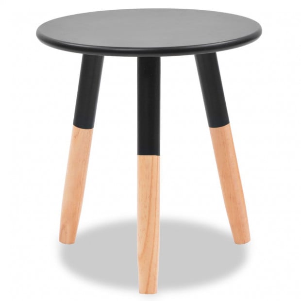 Side Table Set 2 Pieces Solid Pinewood Black Image 6