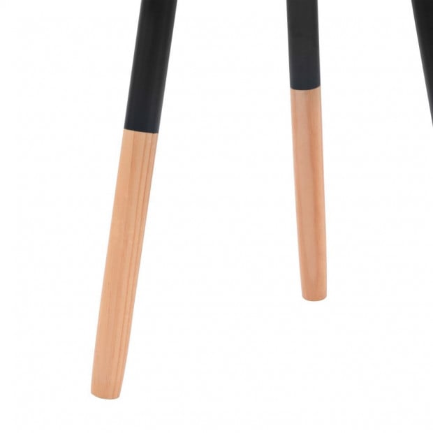 Side Table Set 2 Pieces Solid Pinewood Black Image 8