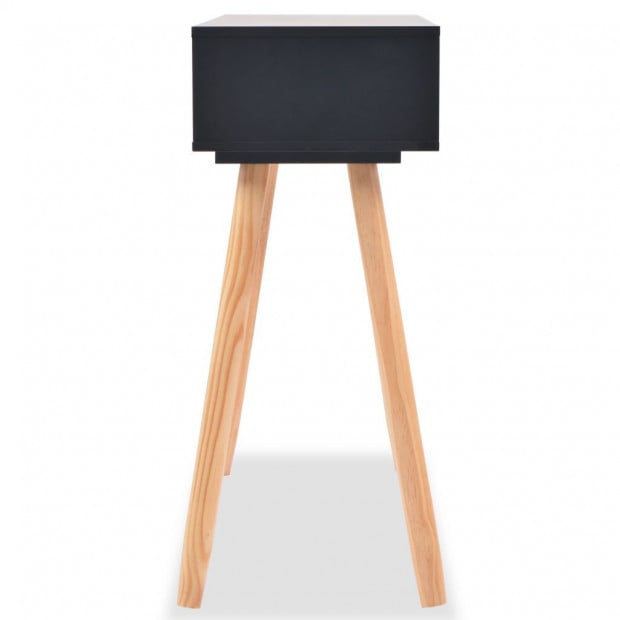 Console Table Solid Pinewood 80x30x72 Cm Black Image 4