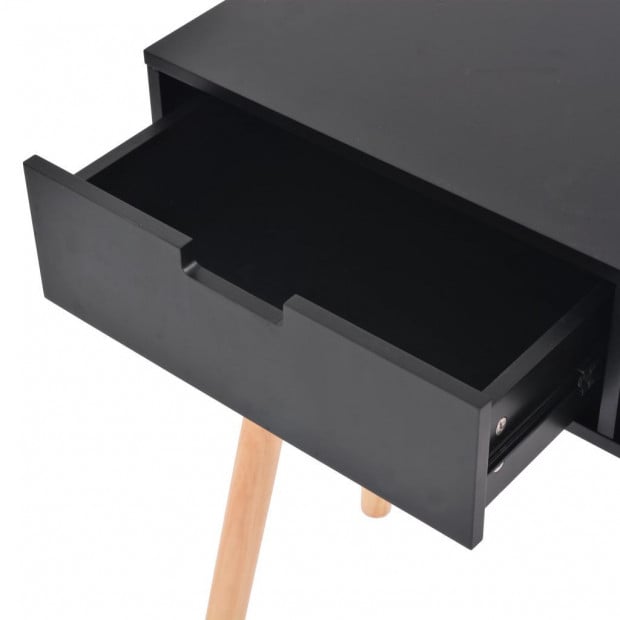 Console Table Solid Pinewood 80x30x72 Cm Black Image 5