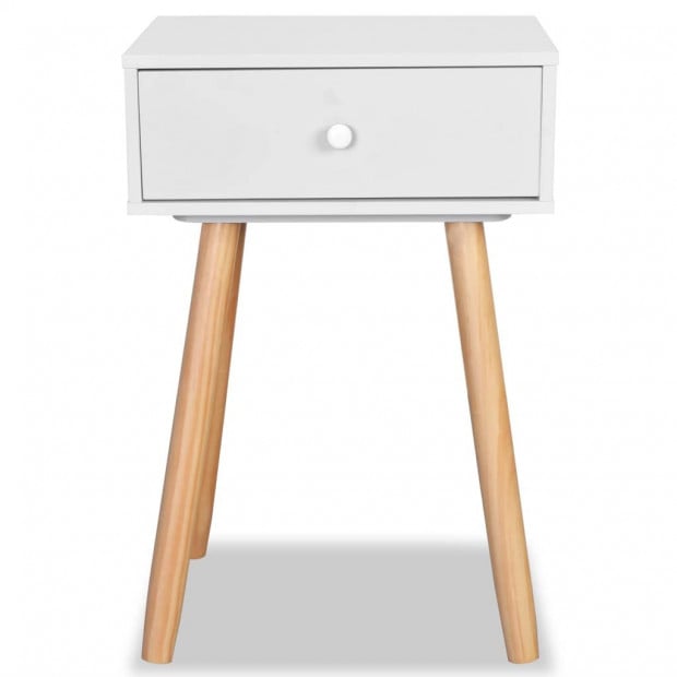Bedside Tables 2 Pcs Solid Pinewood 40x30x61 Cm White Image 5