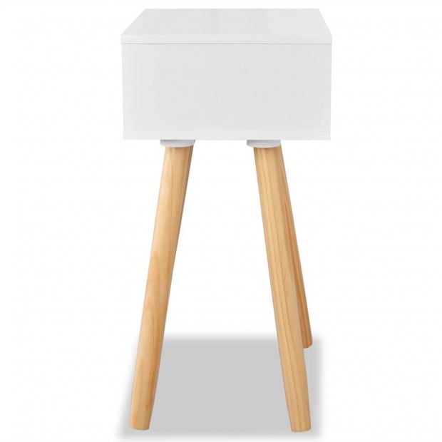 Bedside Tables 2 Pcs Solid Pinewood 40x30x61 Cm White Image 7