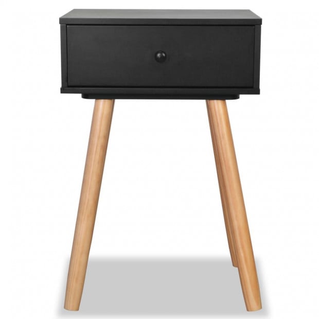 Bedside Tables 2 Pcs Solid Pinewood 40x30x61 Cm Black Image 5