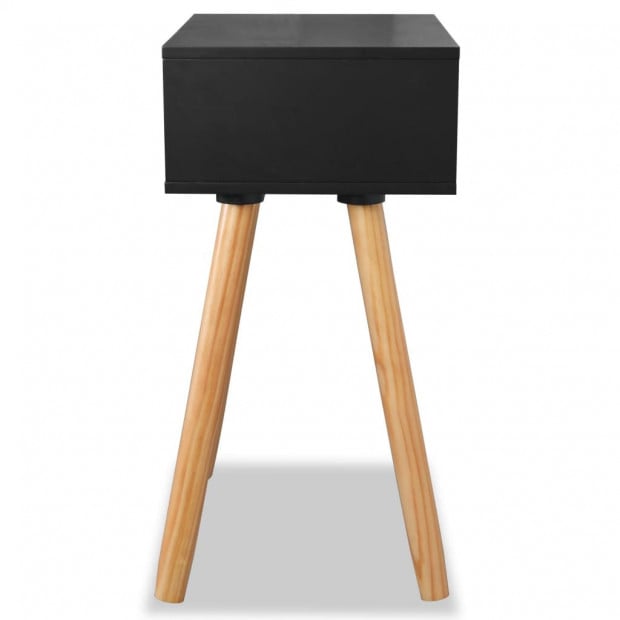 Bedside Tables 2 Pcs Solid Pinewood 40x30x61 Cm Black Image 7