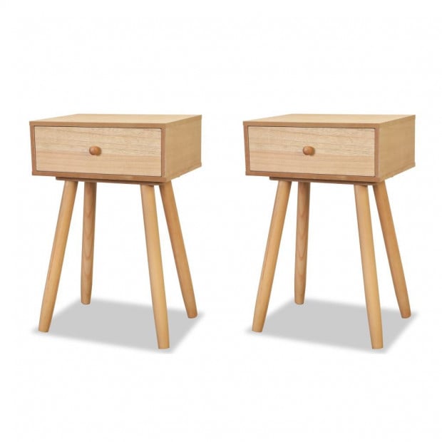 Bedside Tables 2 Pcs Solid Pinewood 40x30x61 Cm Brown Image 2