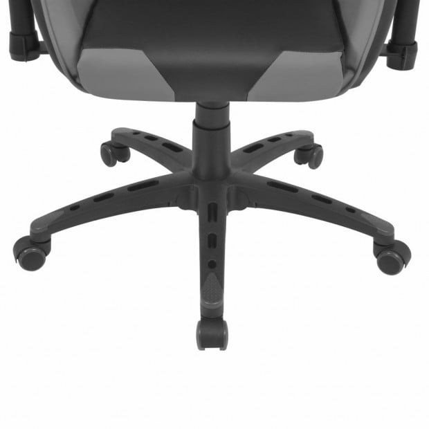 Reclining Office Racing Chair Artificial Leather Grey Image 5