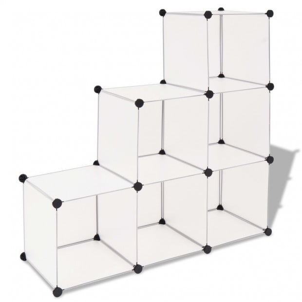 Storage Cube Organiser With 6 Compartments White