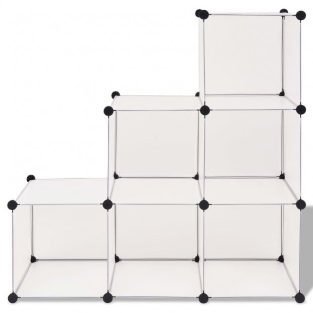Storage Cube Organiser With 6 Compartments White Image 2
