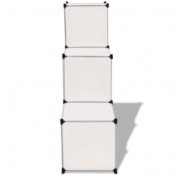 Storage Cube Organiser With 6 Compartments White Image 3