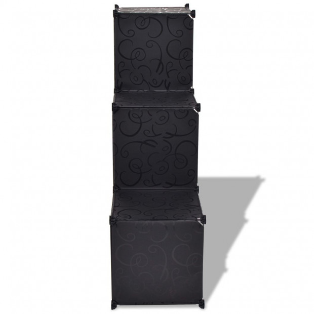 Storage Cube Organiser With 6 Compartments Black Image 3