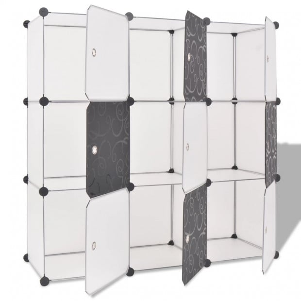Storage Cube Organiser With 9 Compartments Black And White Image 3