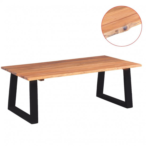 Coffee Table Solid Acacia Wood 110x60x40 Cm Image 2