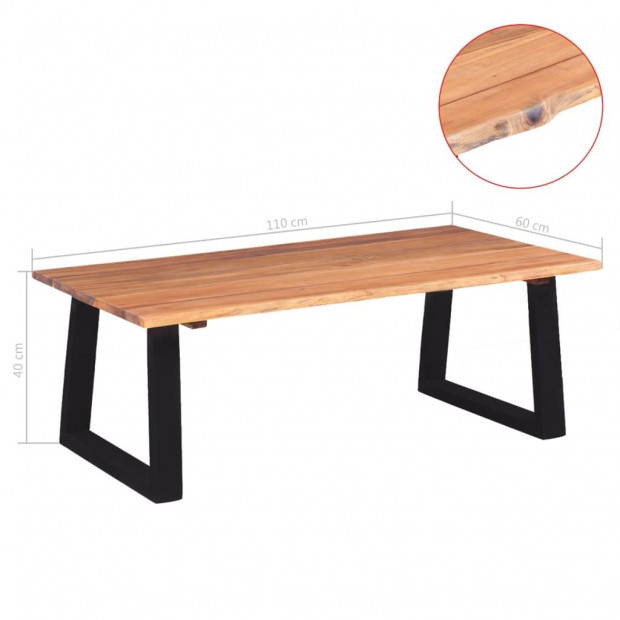 Coffee Table Solid Acacia Wood 110x60x40 Cm Image 7