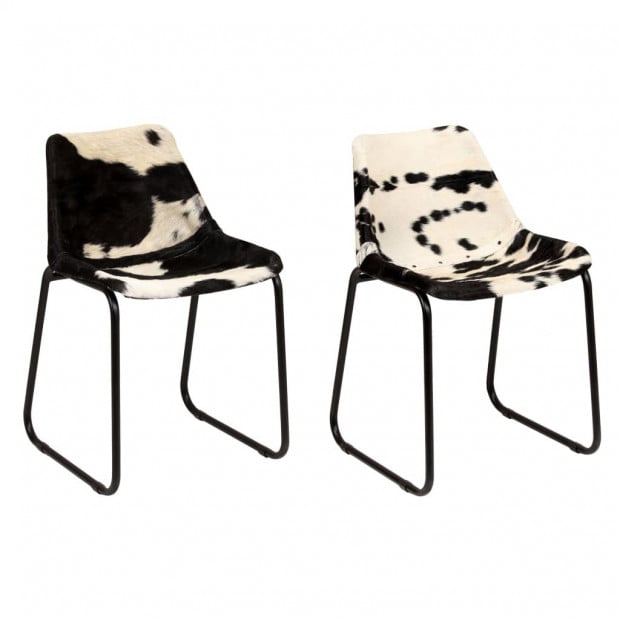 Dining Chairs 2 Pcs Genuine Goat Leather Image 5