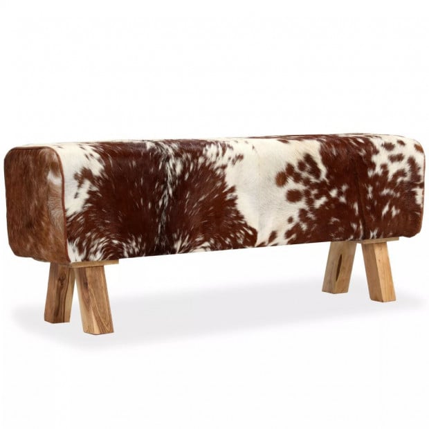 Bench Genuine Goat Leather 120x30x45 Cm