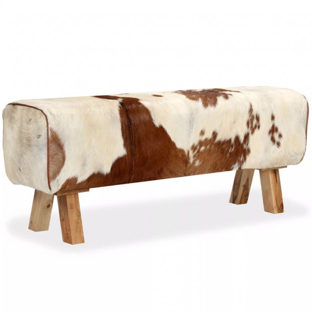 Bench Genuine Goat Leather 120x30x45 Cm Image 11