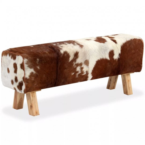 Bench Genuine Goat Leather 120x30x45 Cm Image 7