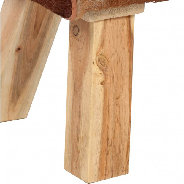 Bench Genuine Goat Leather 120x30x45 Cm Image 9