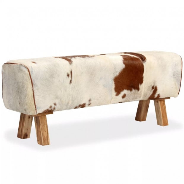 Bench Genuine Goat Leather 120x30x45 Cm Image 10