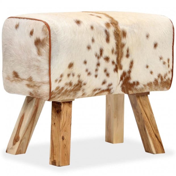 Stool Genuine Goat Leather 60x30x50 Cm Image 8