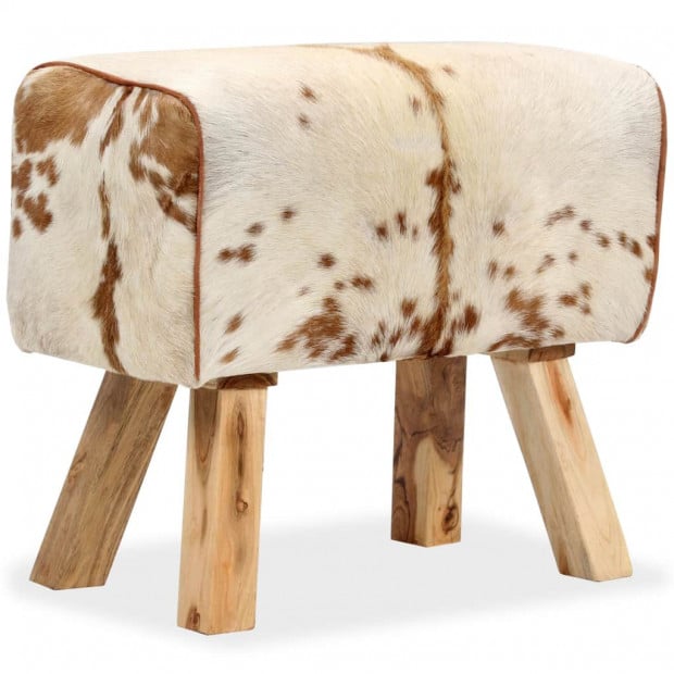 Stool Genuine Goat Leather 60x30x50 Cm Image 9