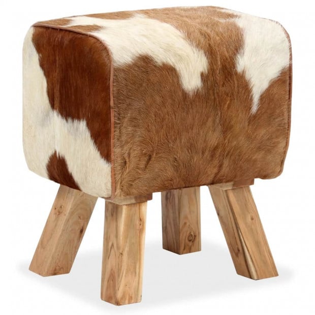 Stool Genuine Goat Leather 40x30x45 Cm