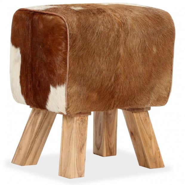 Stool Genuine Goat Leather 40x30x45 Cm Image 11