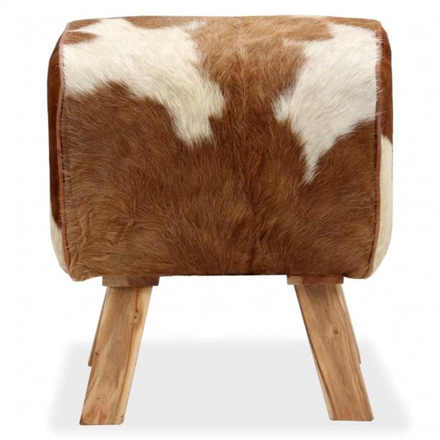 Stool Genuine Goat Leather 40x30x45 Cm Image 7