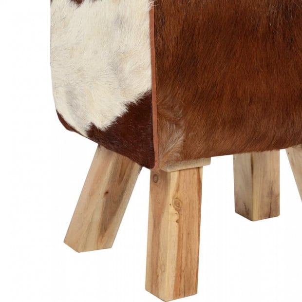 Stool Genuine Goat Leather 40x30x45 Cm Image 8