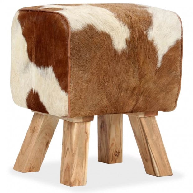 Stool Genuine Goat Leather 40x30x45 Cm Image 10