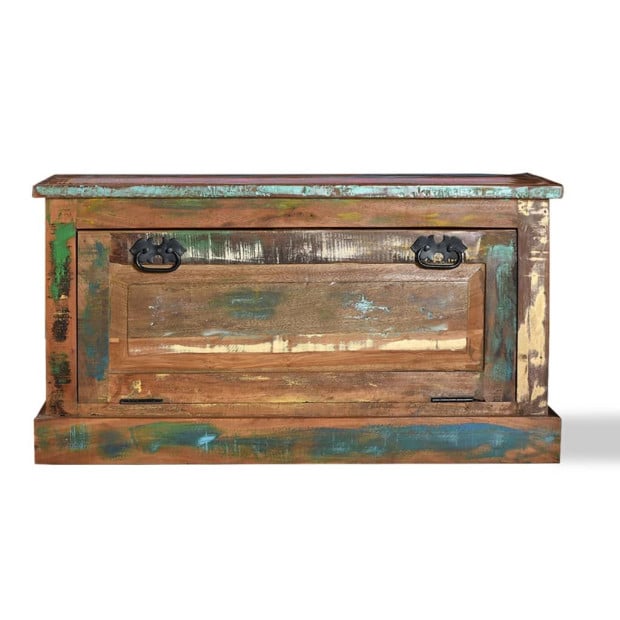 Shoe Storage Bench Solid Reclaimed Wood Image 3