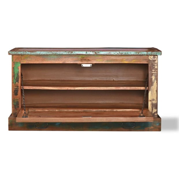 Shoe Storage Bench Solid Reclaimed Wood Image 4
