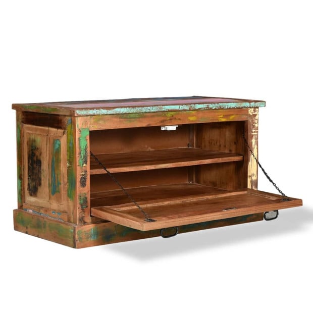 Shoe Storage Bench Solid Reclaimed Wood Image 6
