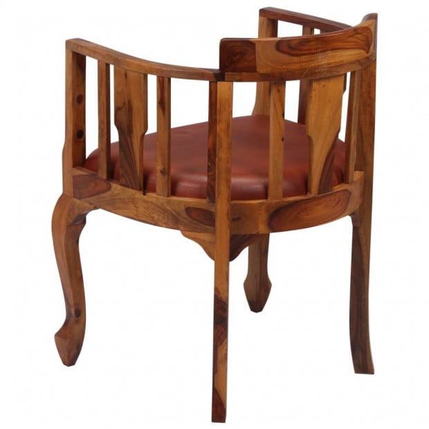 Dining Chairs 2 Pcs Real Leather And Solid Sheesham Wood Image 4