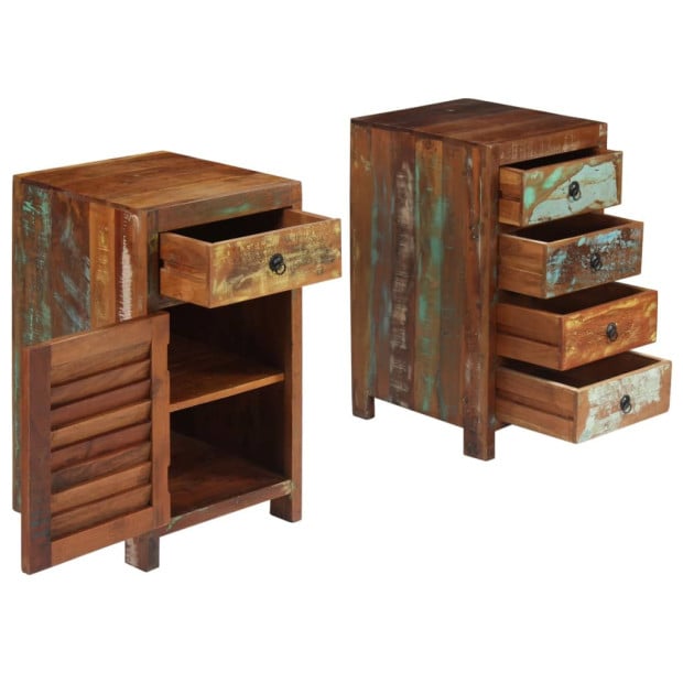 Pedestal Desk Solid Reclaimed Wood 140x50x77 Cm Image 5