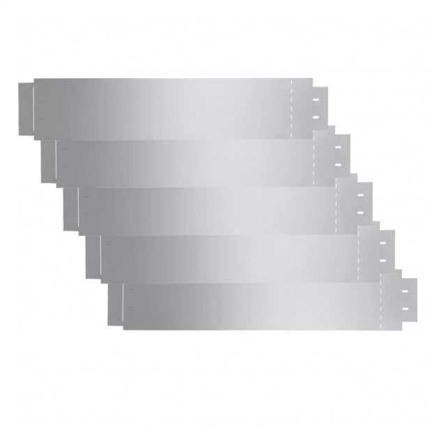 Lawn Fences 5 Pcs Galvanised Steel 100x20 Cm Image 2