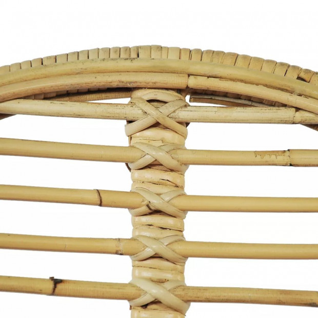Dining Chairs 2 Pcs Natural Rattan Image 4