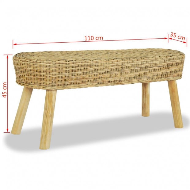 Hall Bench 110x35x45cm Natural Rattan Image 5
