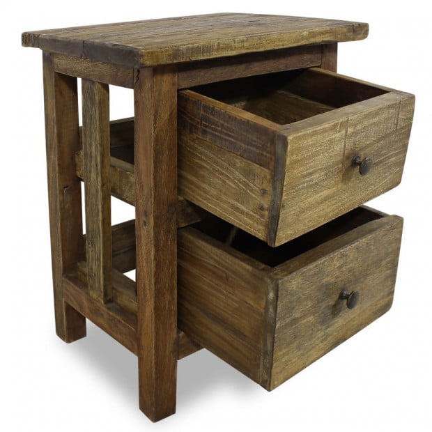 Nightstand Solid Reclaimed Wood 40x30x51 Cm Image 3